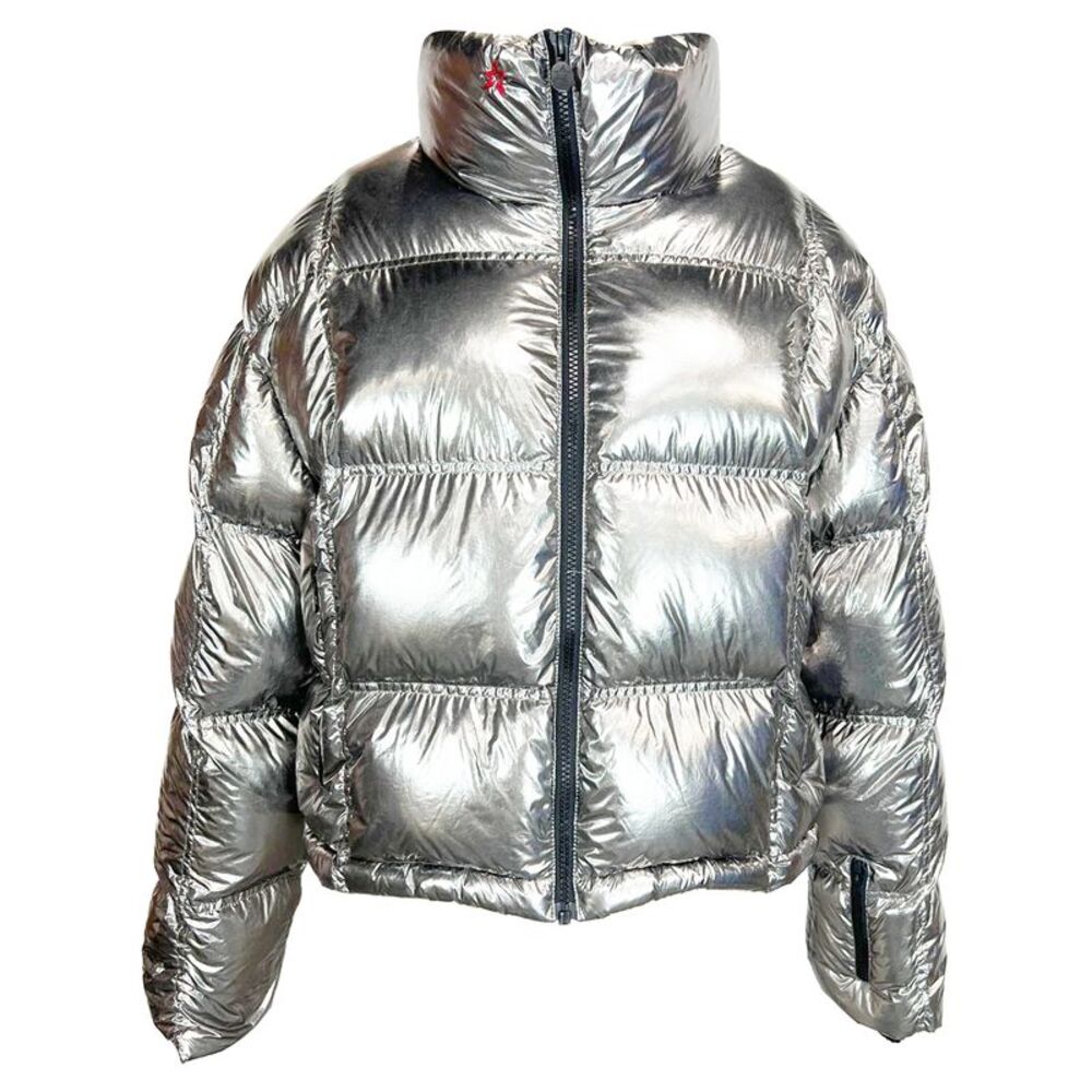 Perfect Moment Silver Metallic Puffer Bomber Jacket